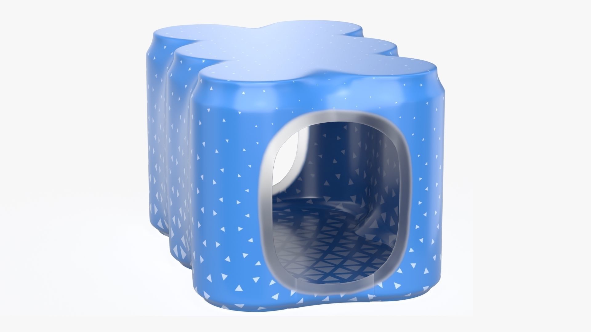 Packaging for 330ml six standard beverage soda beer cans 3D model_4