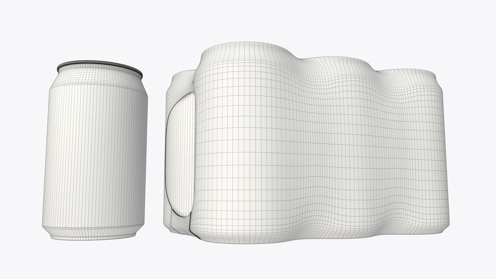 Packaging for 330ml six standard beverage soda beer cans 3D model_10