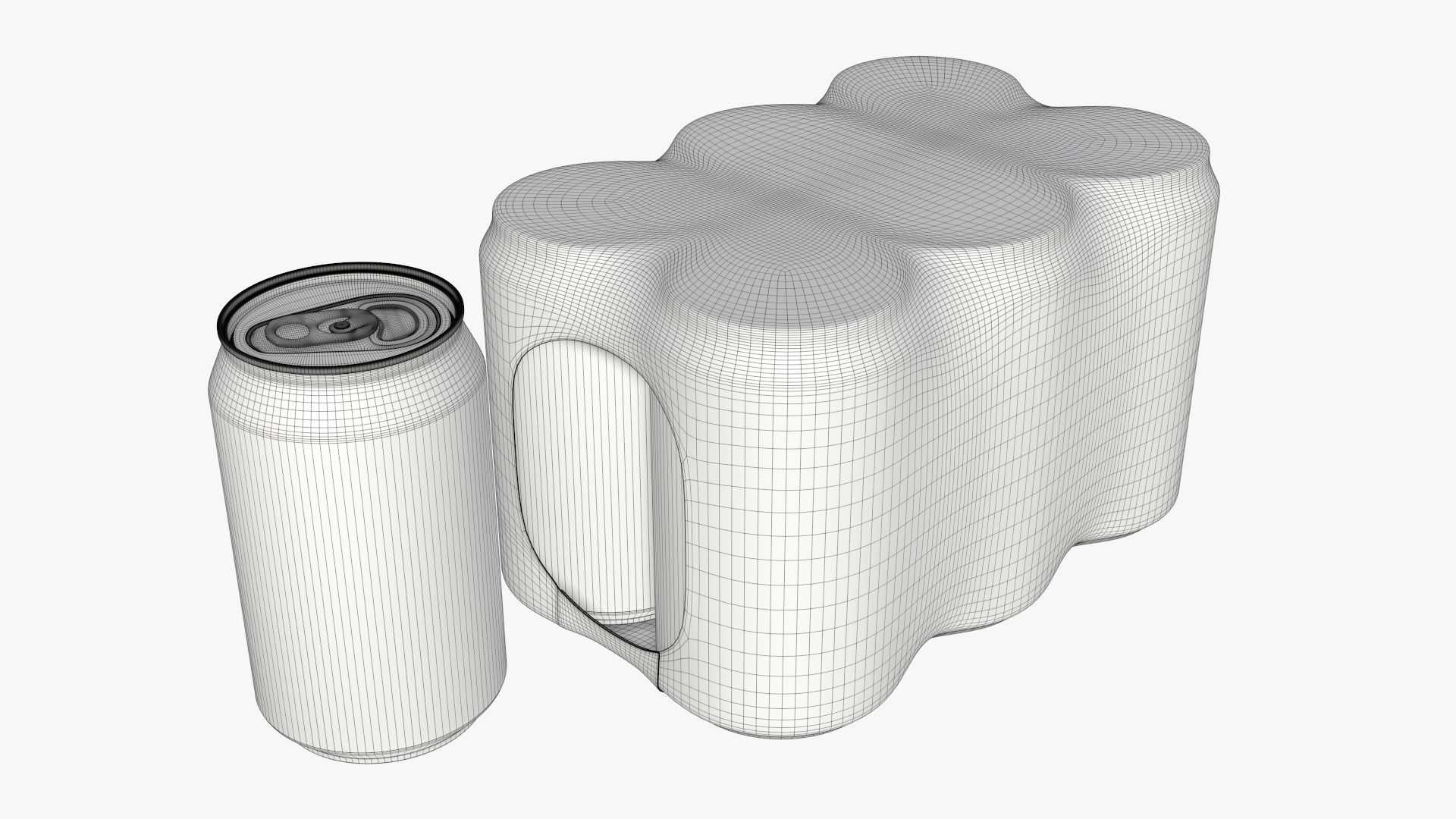 Packaging for 330ml six standard beverage soda beer cans 3D model_9