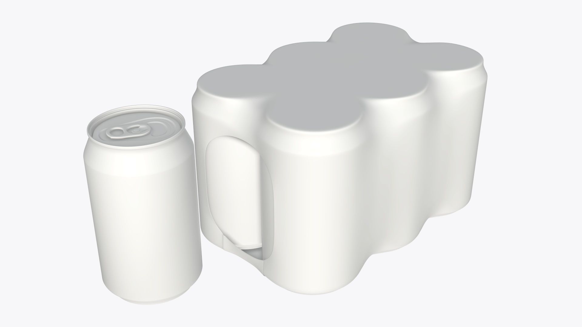 Packaging for 330ml six standard beverage soda beer cans 3D model_5