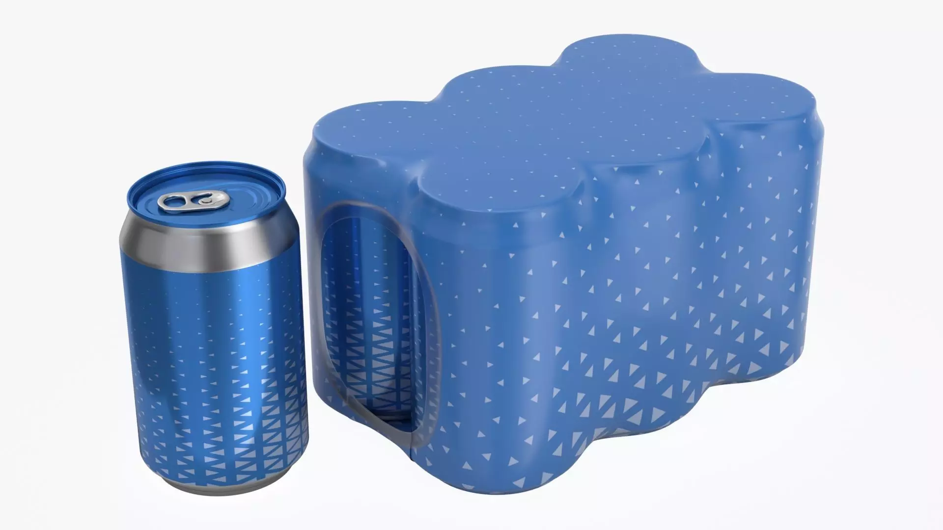 Packaging for 330ml six standard beverage soda beer cans 3D model_0