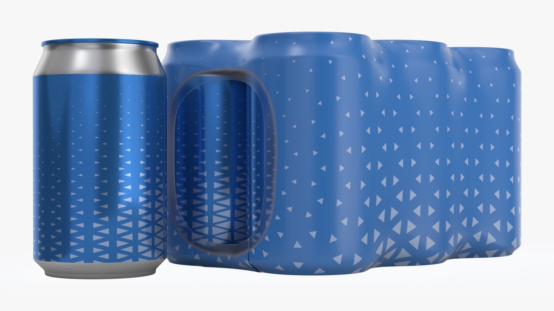 Packaging for 330ml six standard beverage soda beer cans 3D model_1