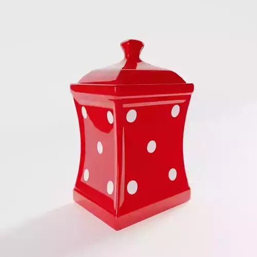 Small Polka Dot Kitchen Storage Jar 3D model