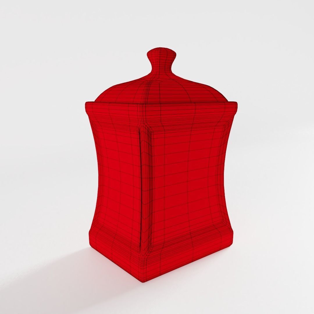 Small Polka Dot Kitchen Storage Jar 3D model_4