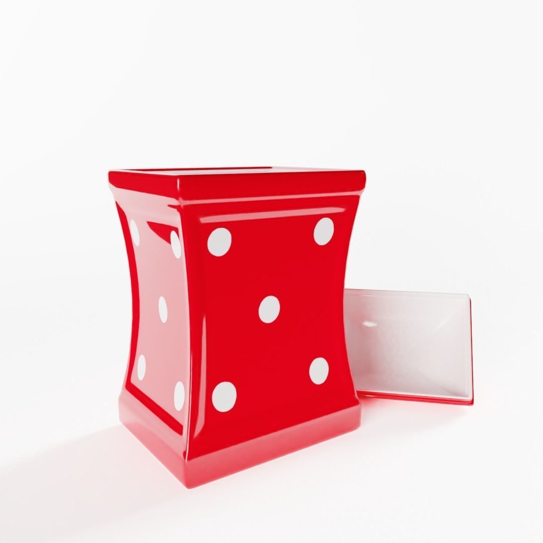 Small Polka Dot Kitchen Storage Jar 3D model_1
