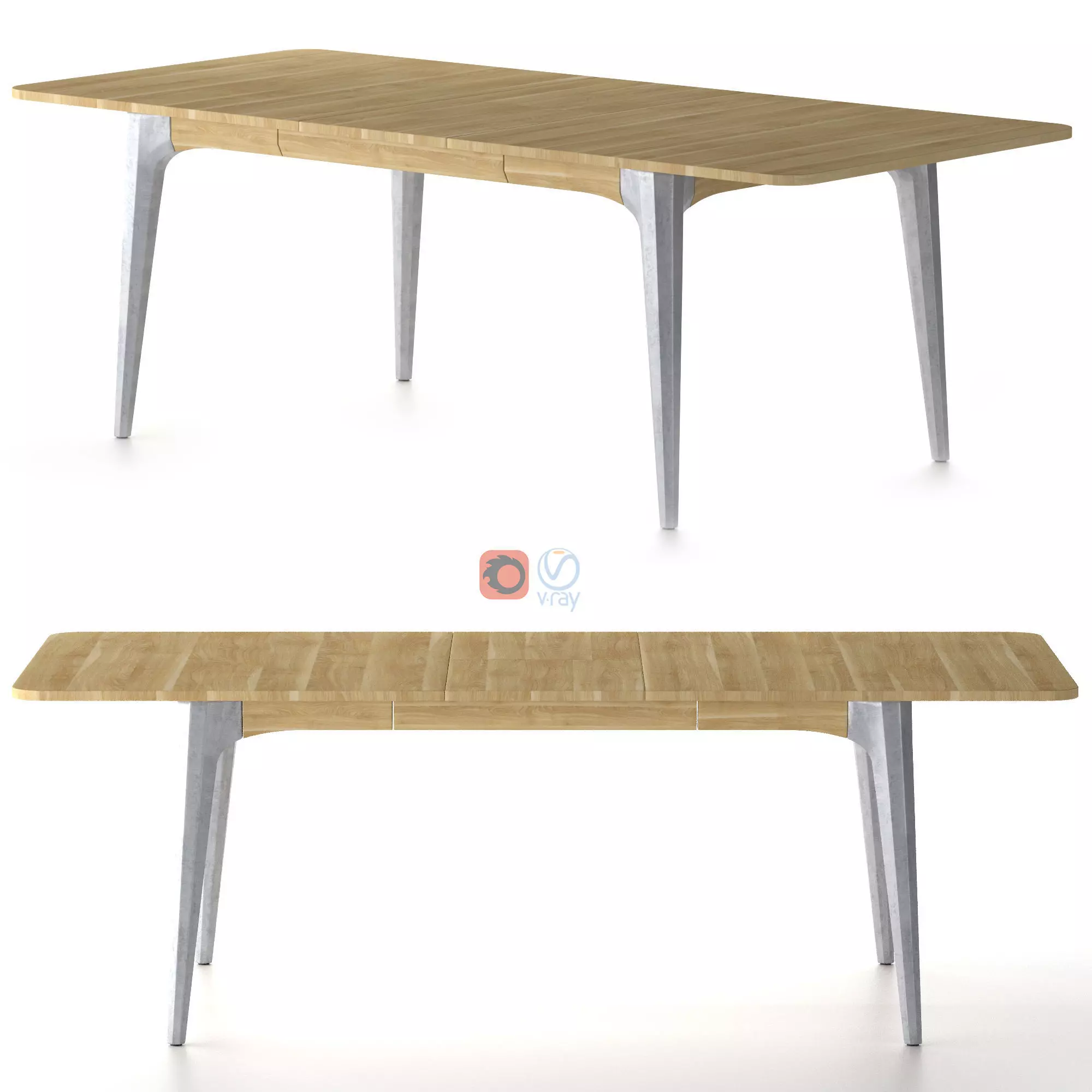 District Eight - Salk Expanding Dining Table Free 3D model
