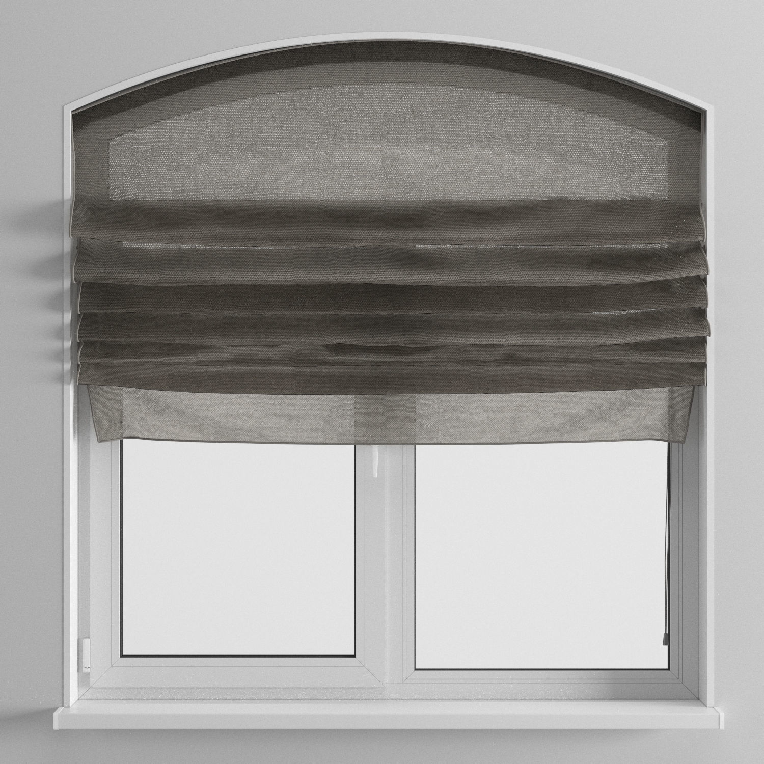Roman curtains and a plastic window 3D model_1