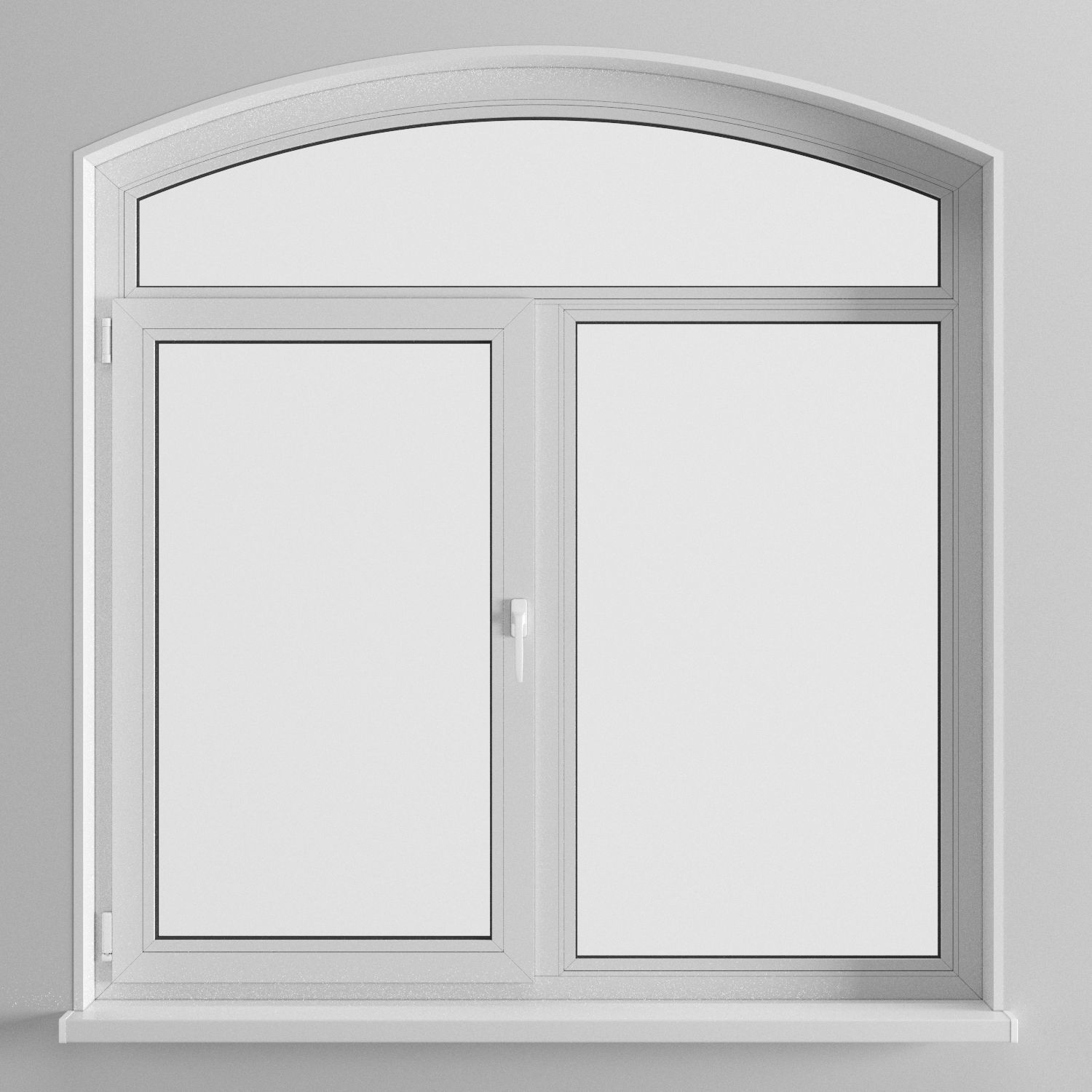 Roman curtains and a plastic window 3D model_2