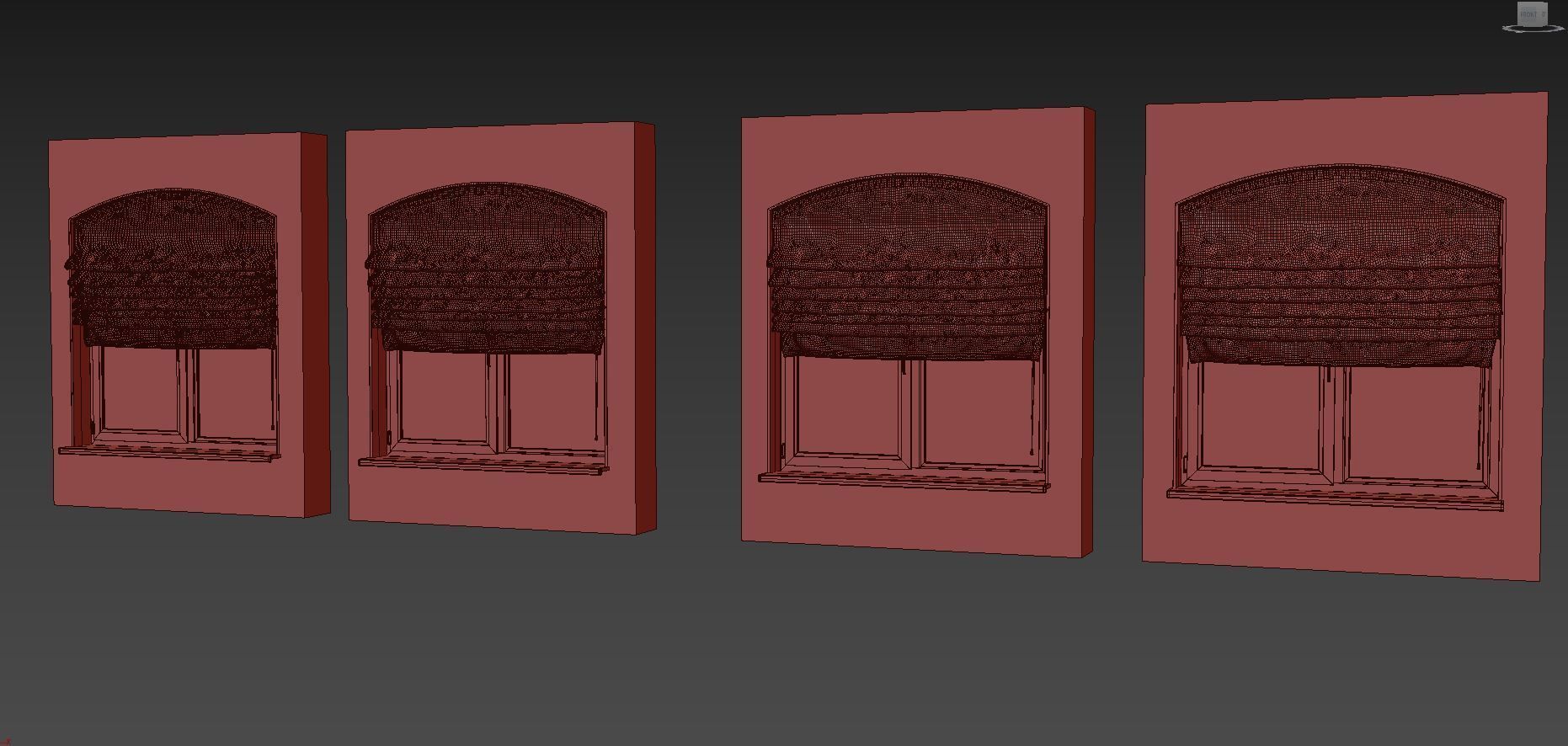 Roman curtains and a plastic window 3D model_5