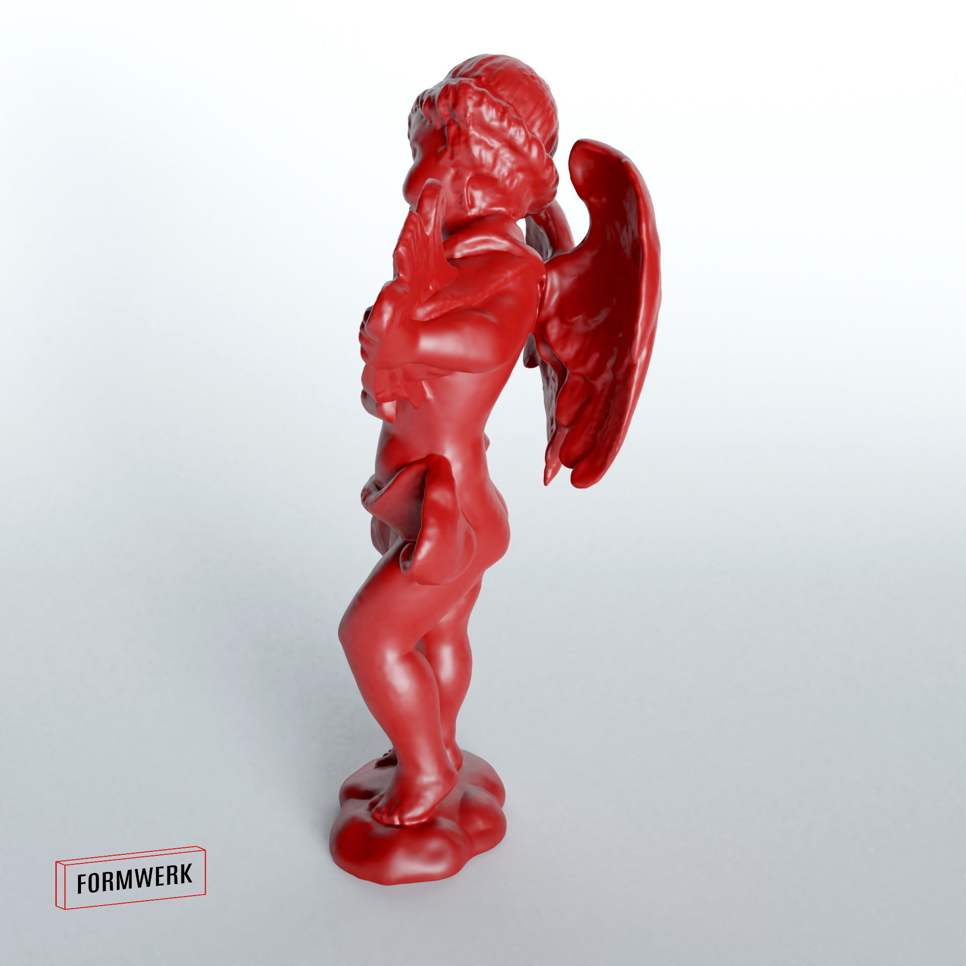 Cherub with harp - 3D Scan printable SLA 3D print model_13