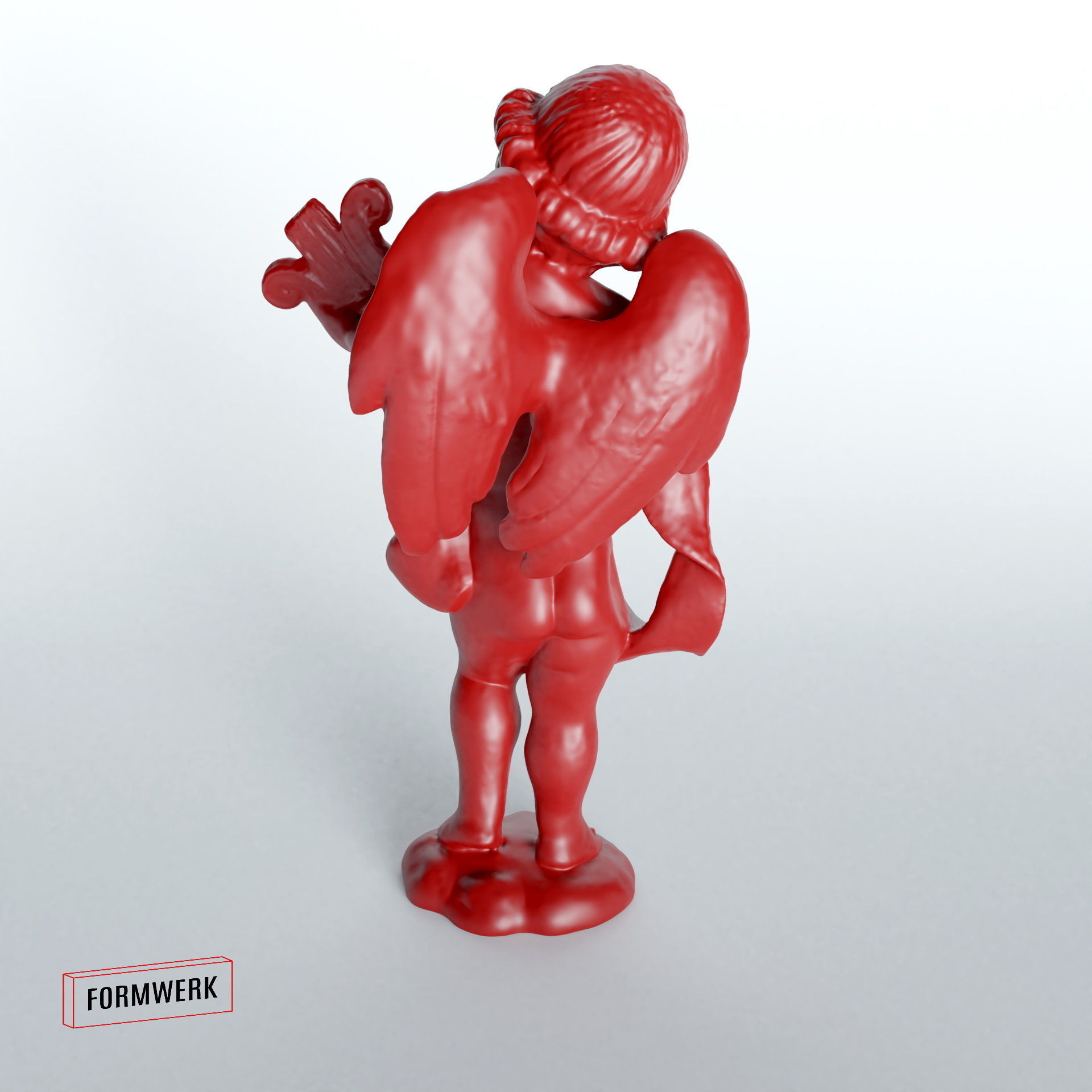Cherub with harp - 3D Scan printable SLA 3D print model_11