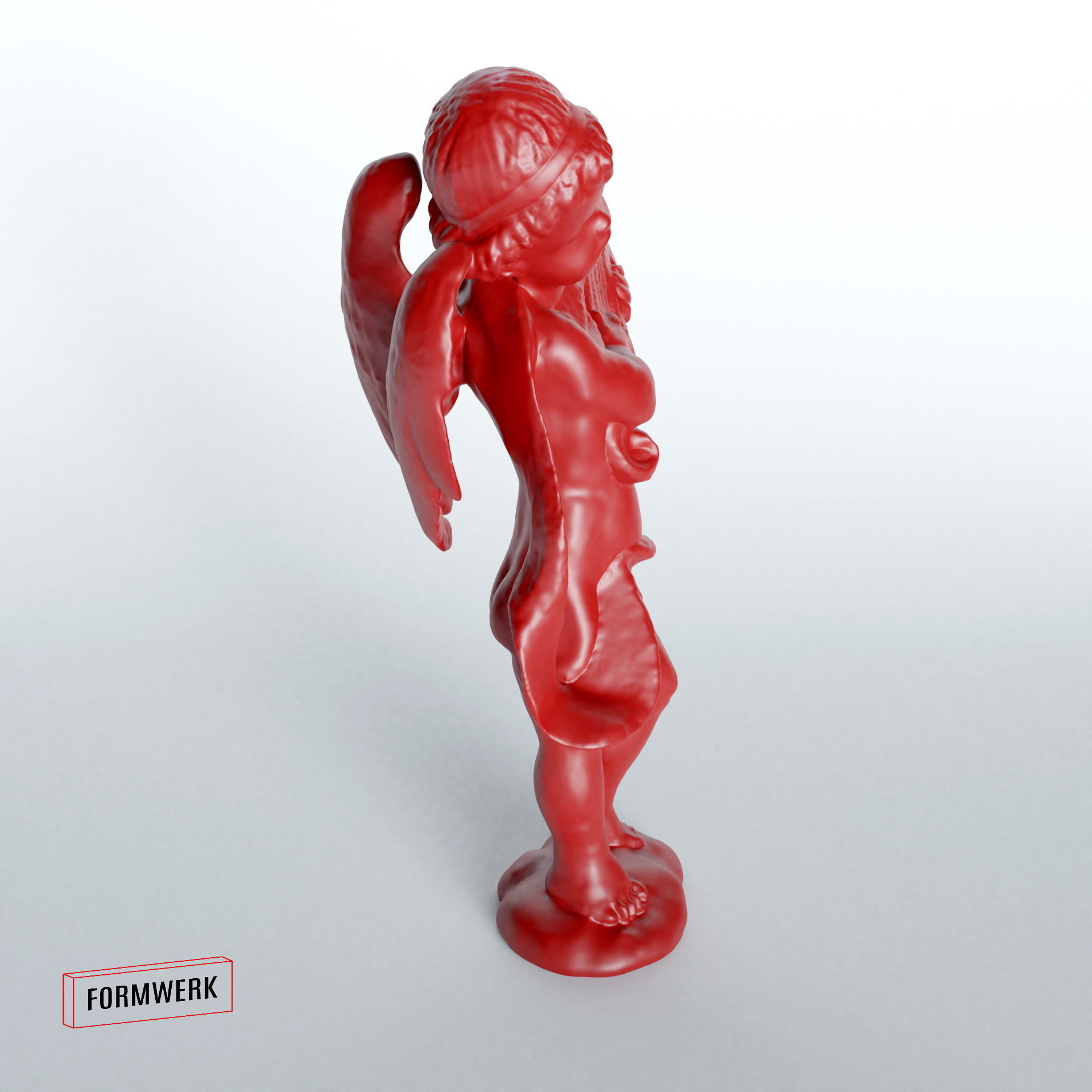 Cherub with harp - 3D Scan printable SLA 3D print model_9