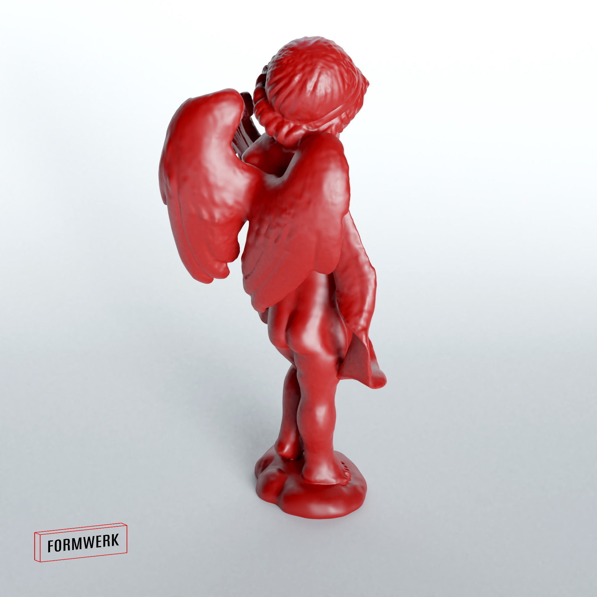 Cherub with harp - 3D Scan printable SLA 3D print model_10