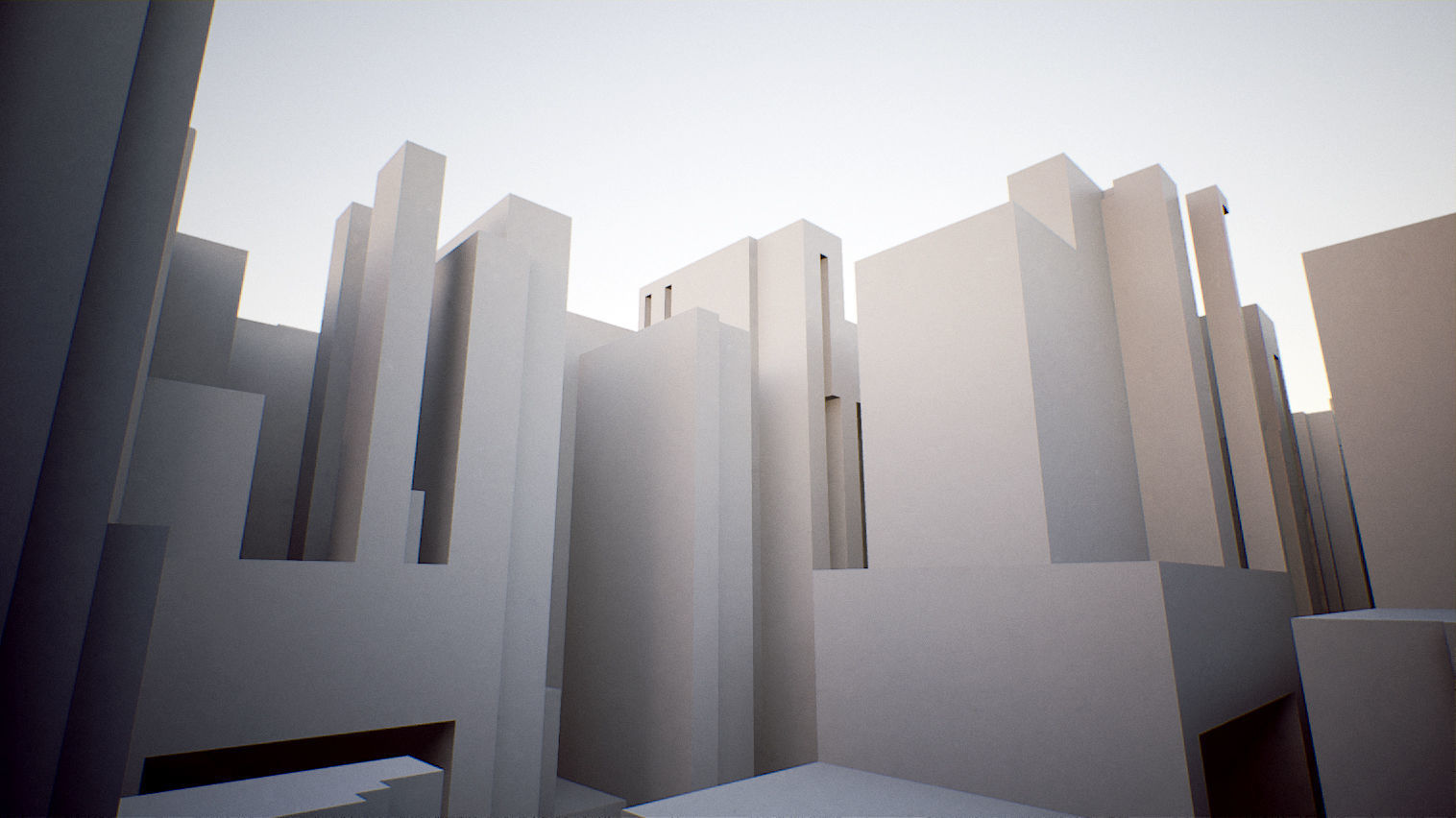 Low poly city block Low-poly 3D model_5