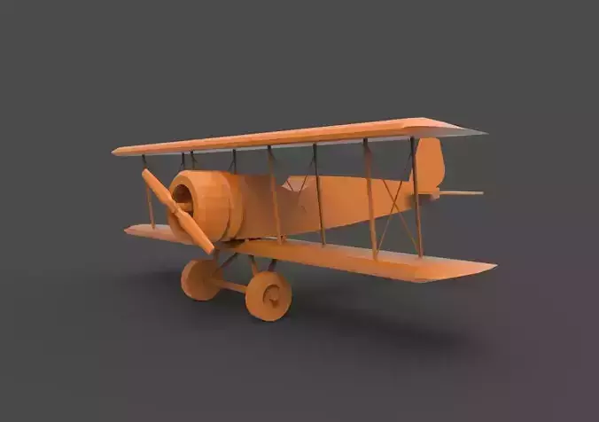 Biplane2 orange biplane 3D print model
