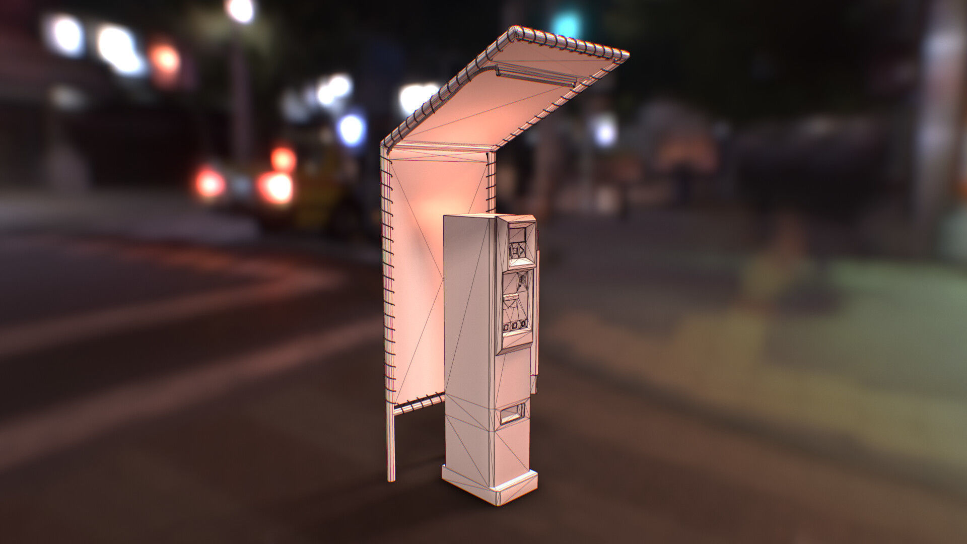 Japanese Parking Meter - PBR Game Ready Low-poly 3D model_6