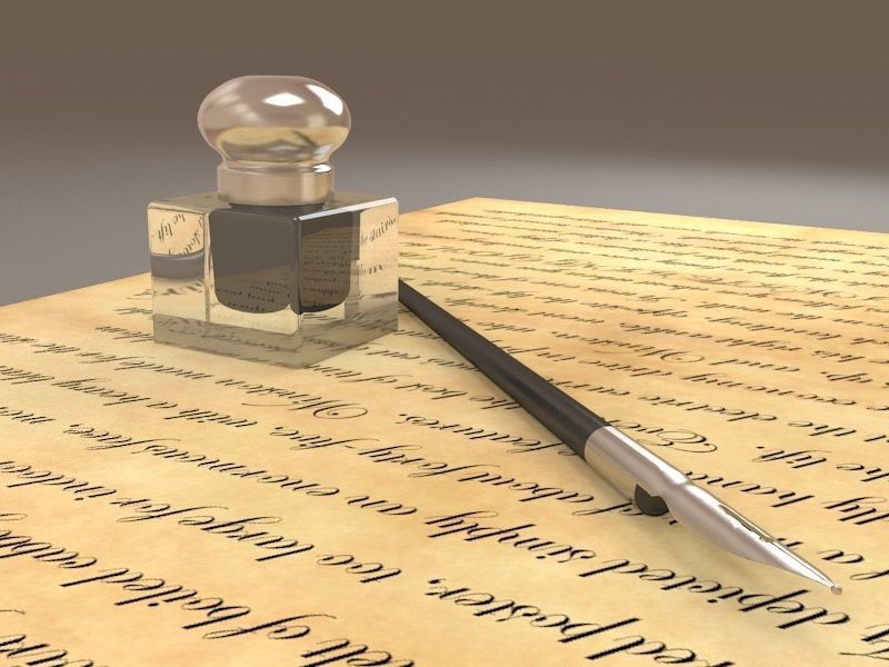 Pen and Inkpot 3D model_2