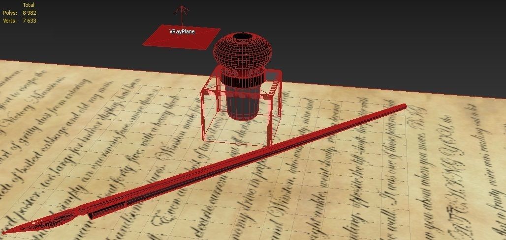 Pen and Inkpot 3D model_5