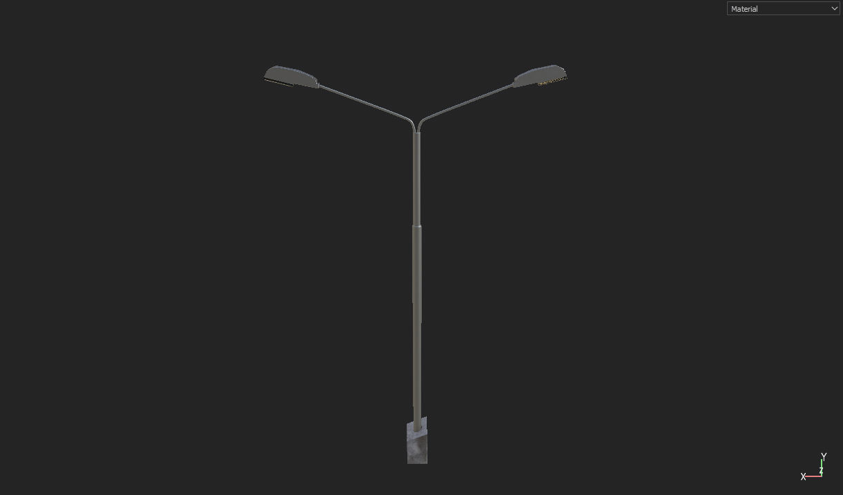 Street Light Low-poly 3D model_4