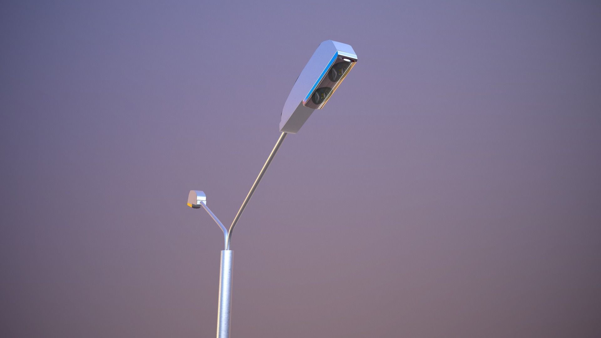 Street Light Low-poly 3D model_3