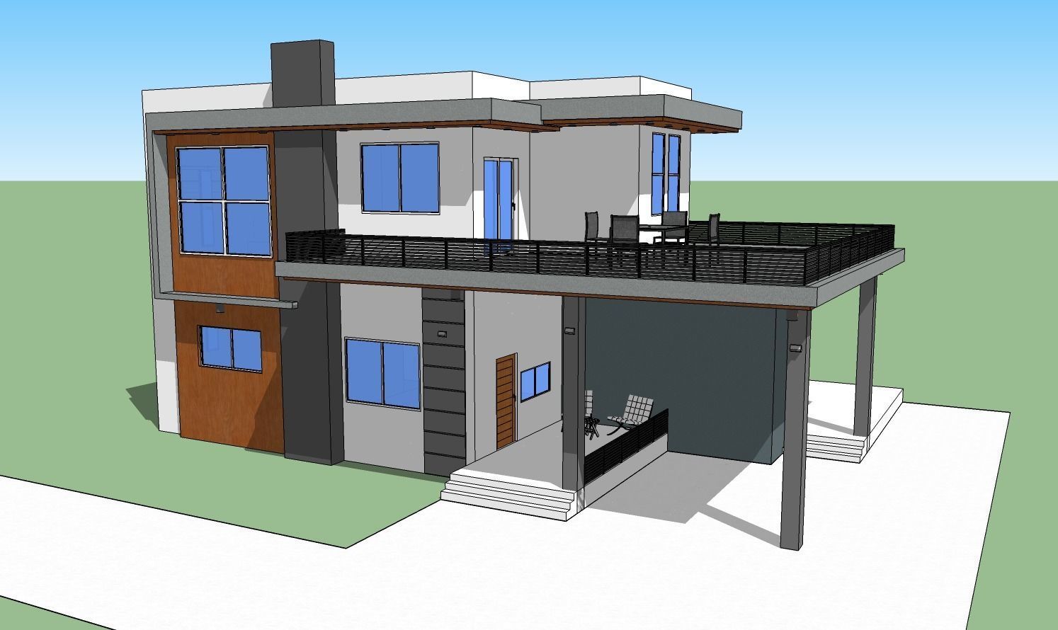 Modern House 3D model_1