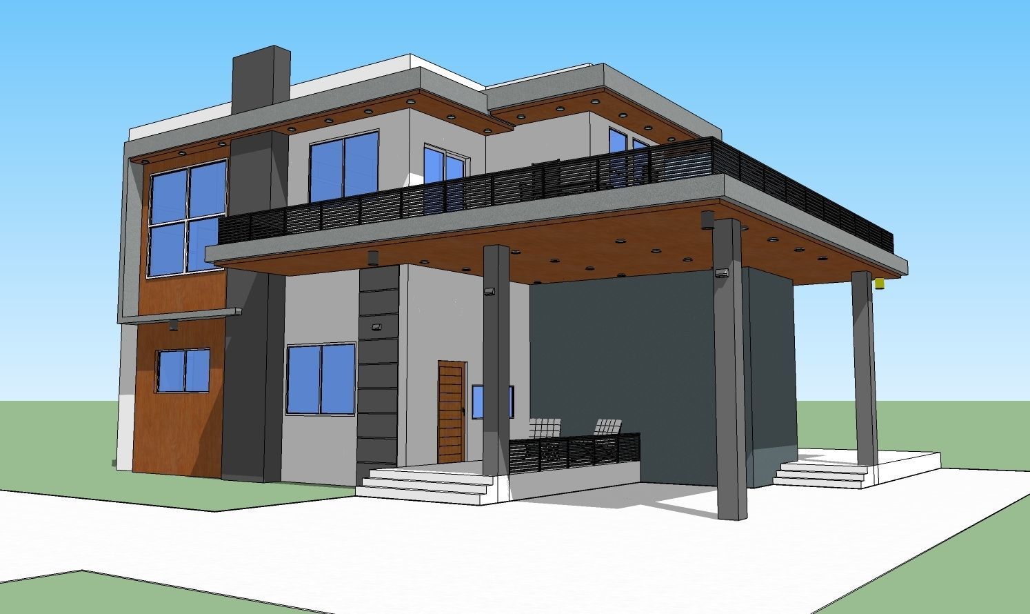 Modern House 3D model_6