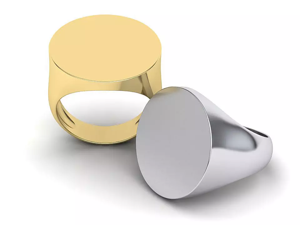 Signet Ring 24mm Round Top printable model 3D print model
