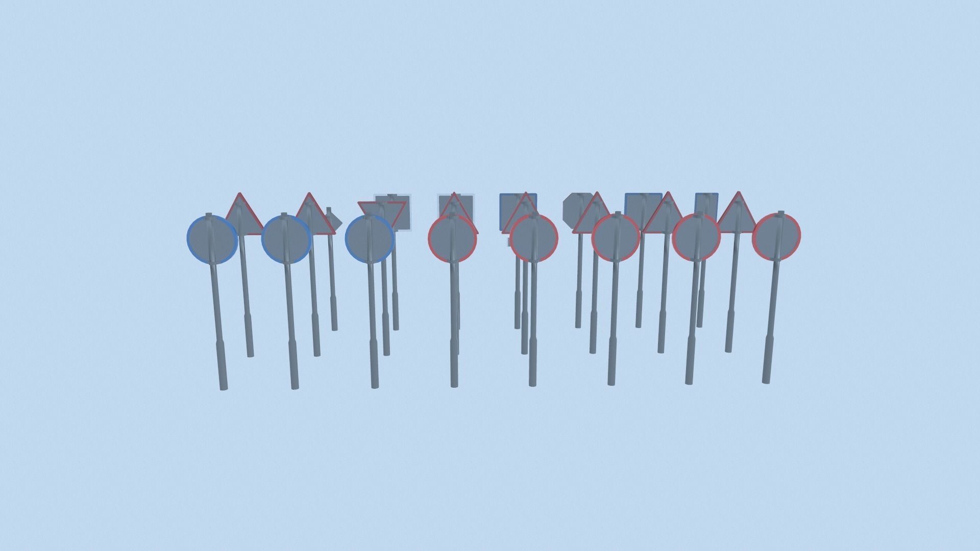 Dutch Traffic Signs Low-poly 3D model_1