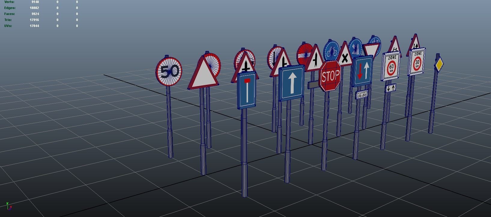 Dutch Traffic Signs Low-poly 3D model_3