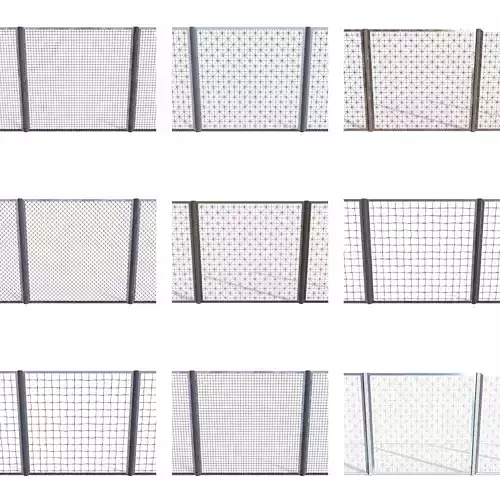 10 Piece Low Poly Fence Pack 2 Low-poly 3D model