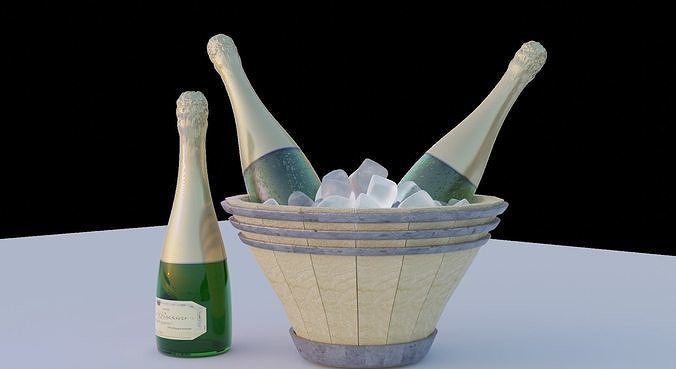 Champagne Bottle 3D model