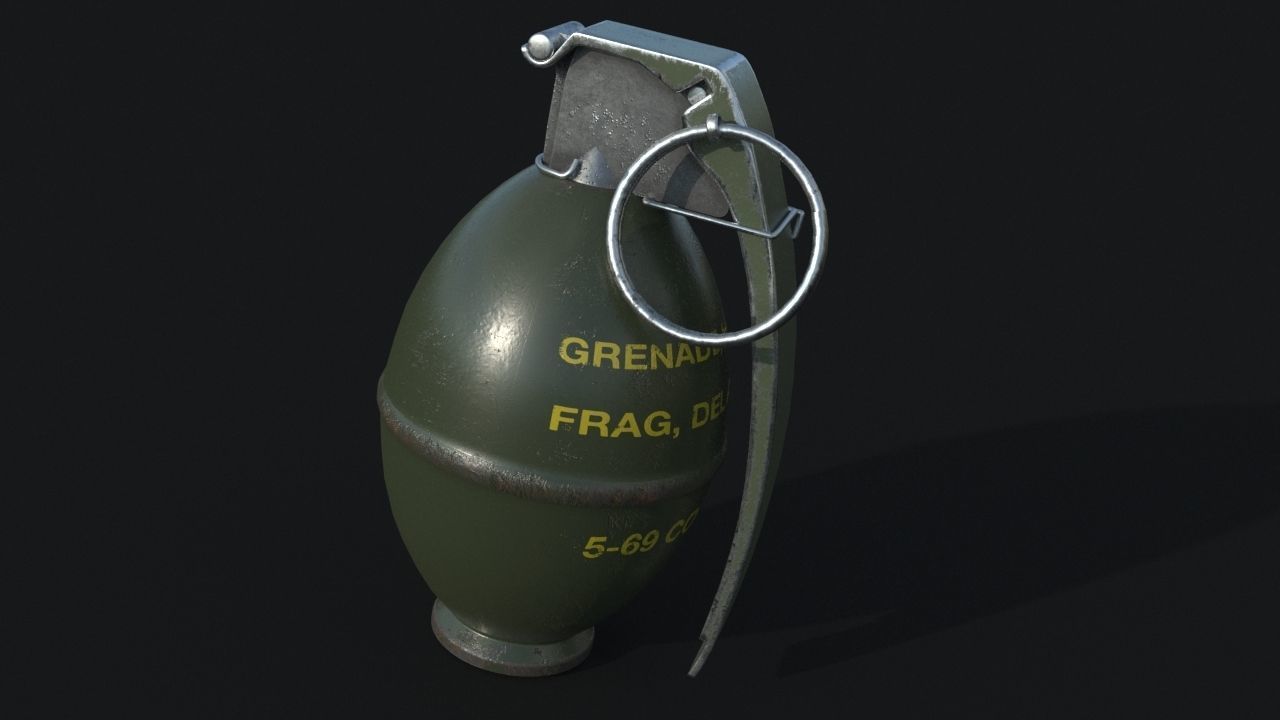 M61 fragmentation grenade 3D model_1