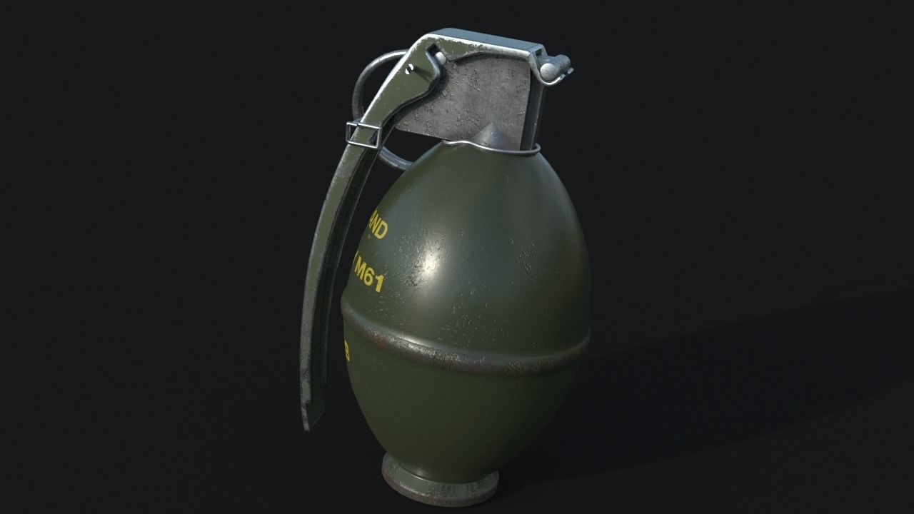 M61 fragmentation grenade 3D model_2