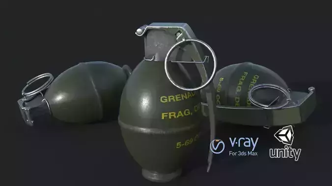 M61 fragmentation grenade 3D model