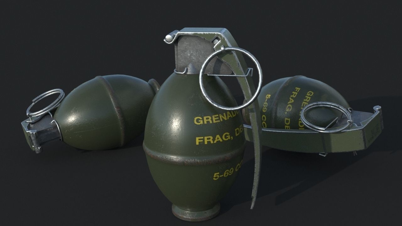 M61 fragmentation grenade 3D model_3