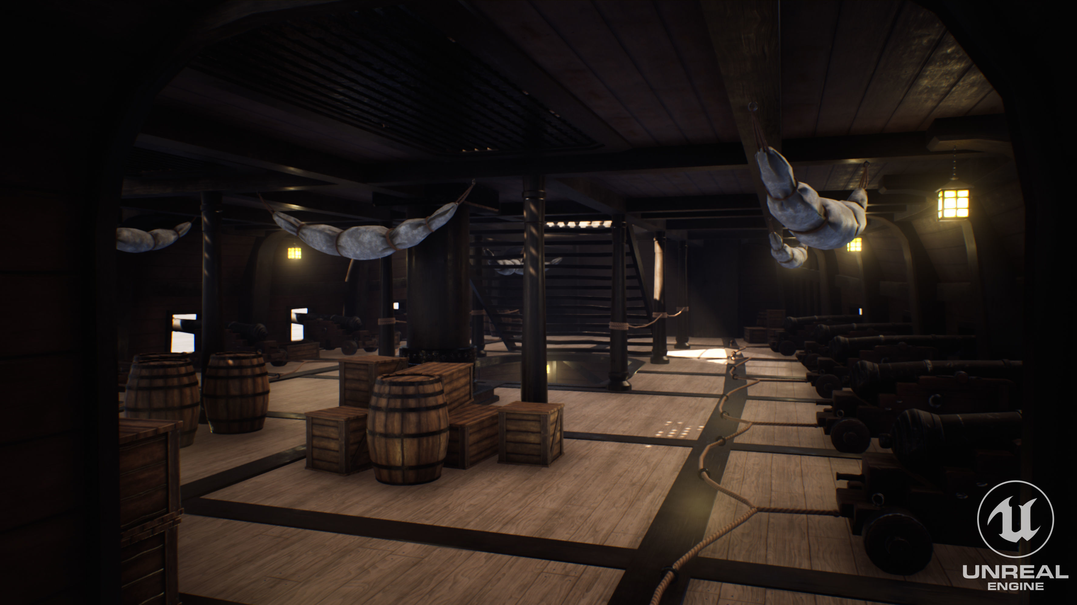 Galeon Ship low-poly Game-ready Low-poly 3D model_5