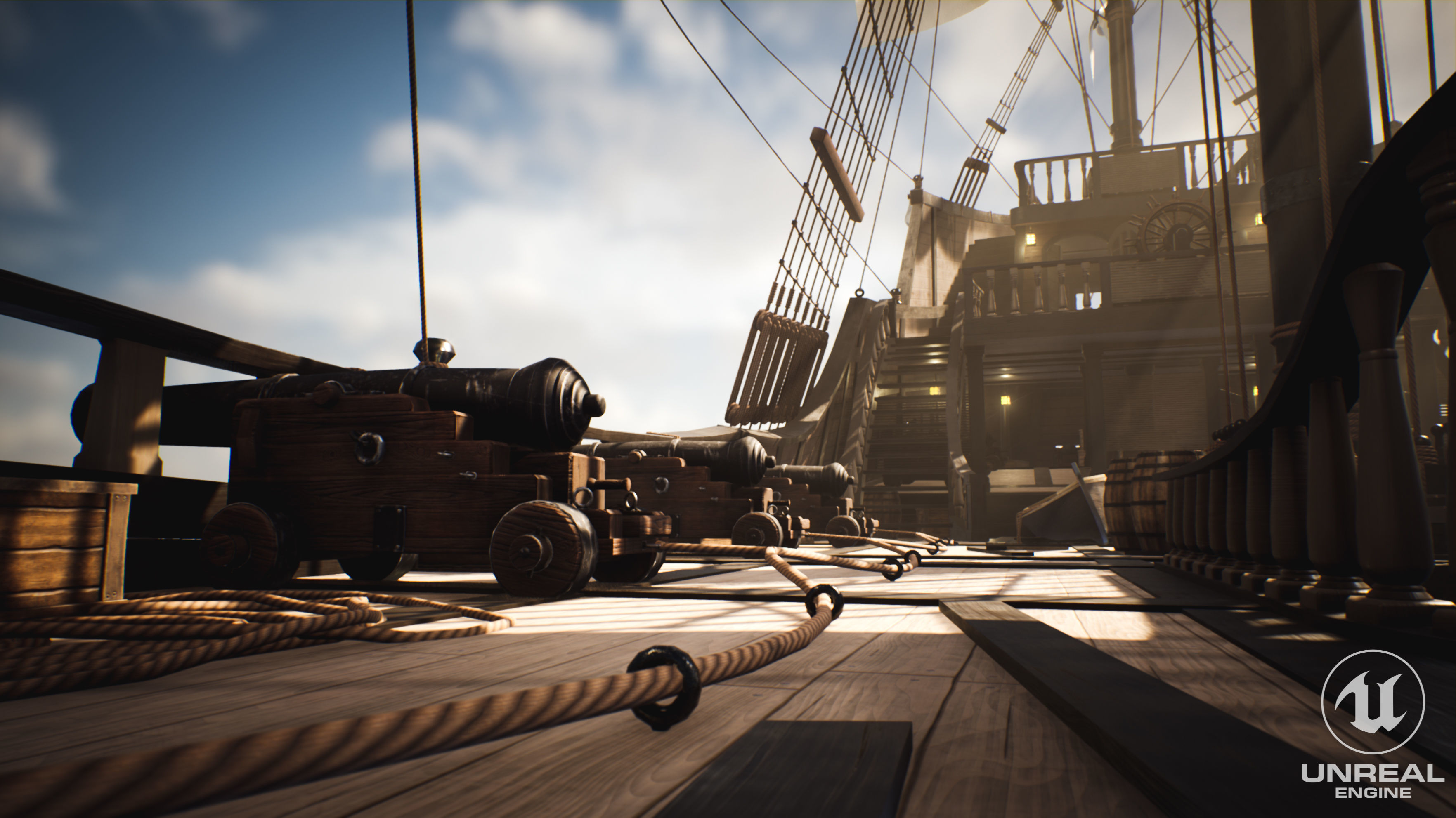 Galeon Ship low-poly Game-ready Low-poly 3D model_12