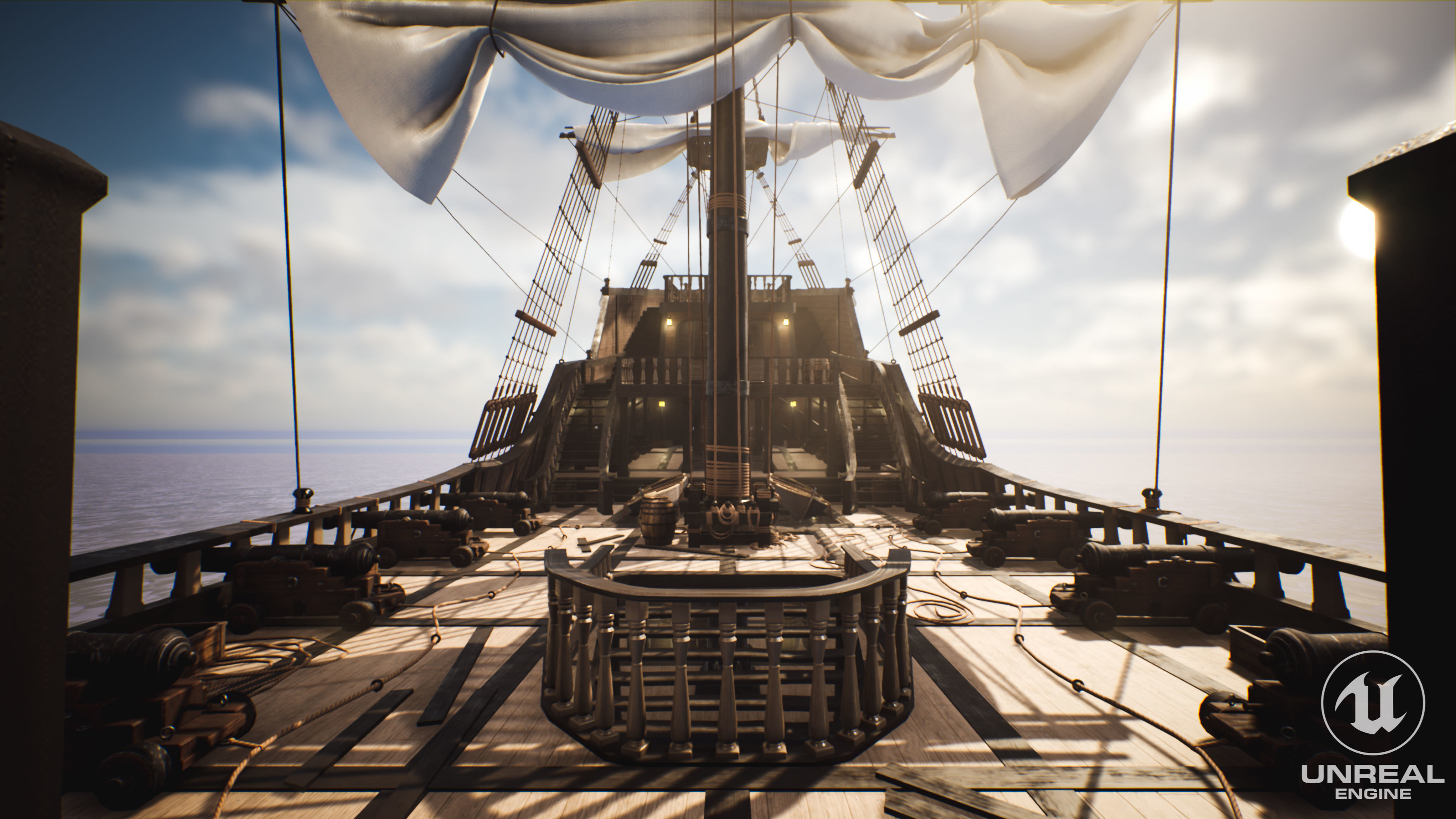 Galeon Ship low-poly Game-ready Low-poly 3D model_13