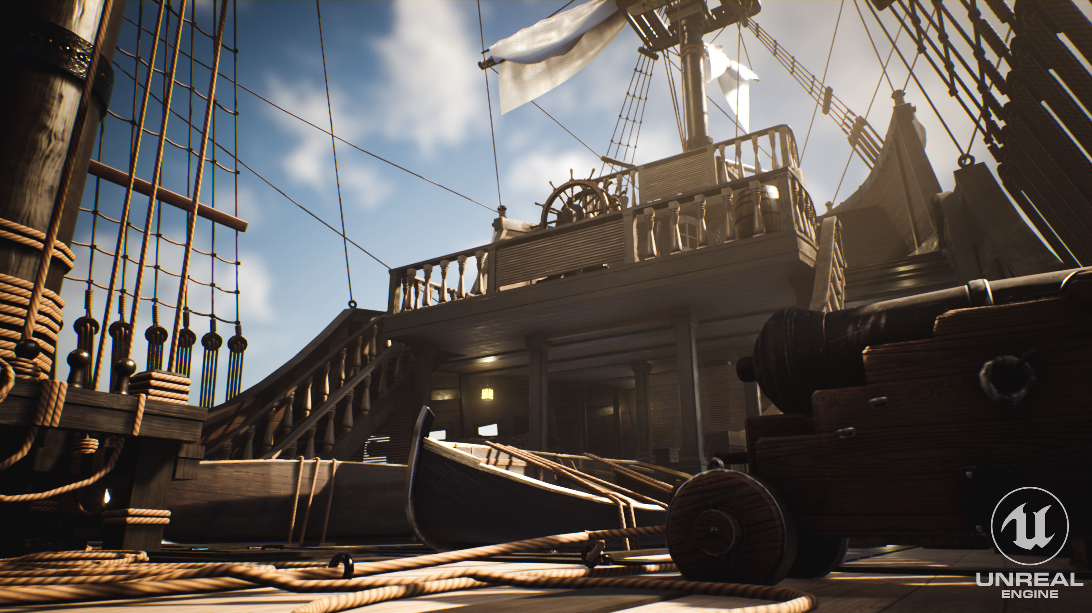 Galeon Ship low-poly Game-ready Low-poly 3D model_11