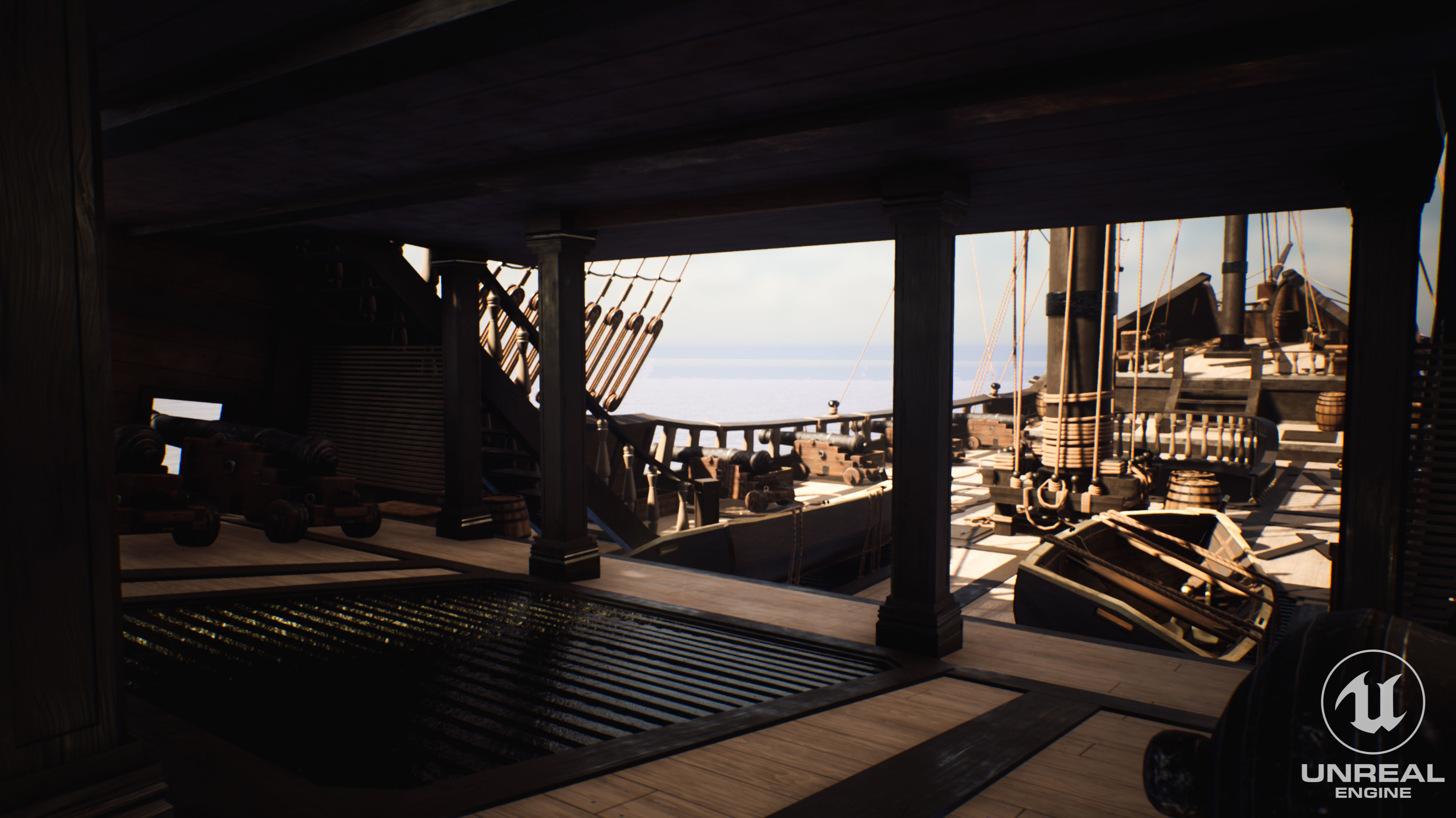 Galeon Ship low-poly Game-ready Low-poly 3D model_10