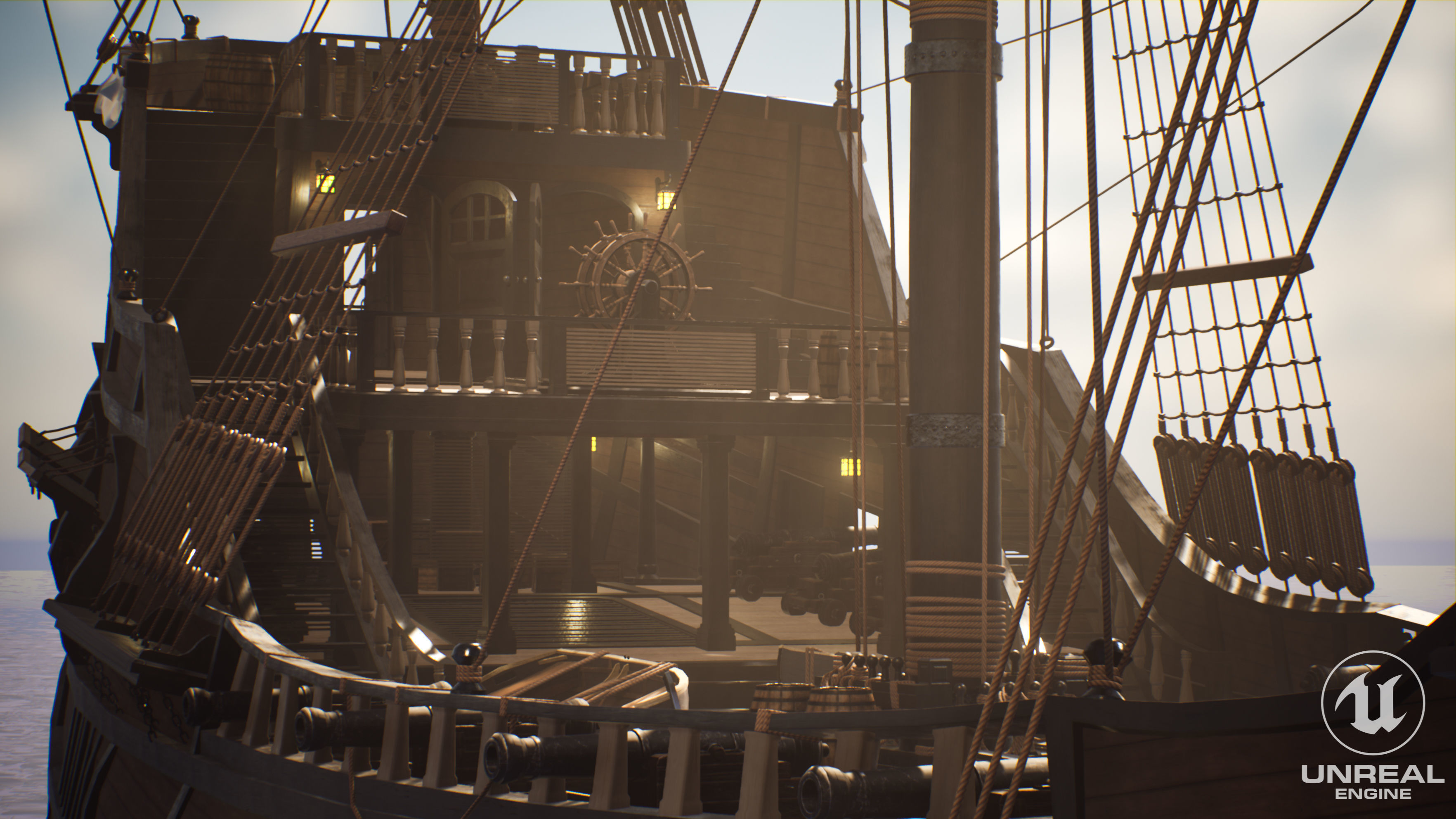 Galeon Ship low-poly Game-ready Low-poly 3D model_17