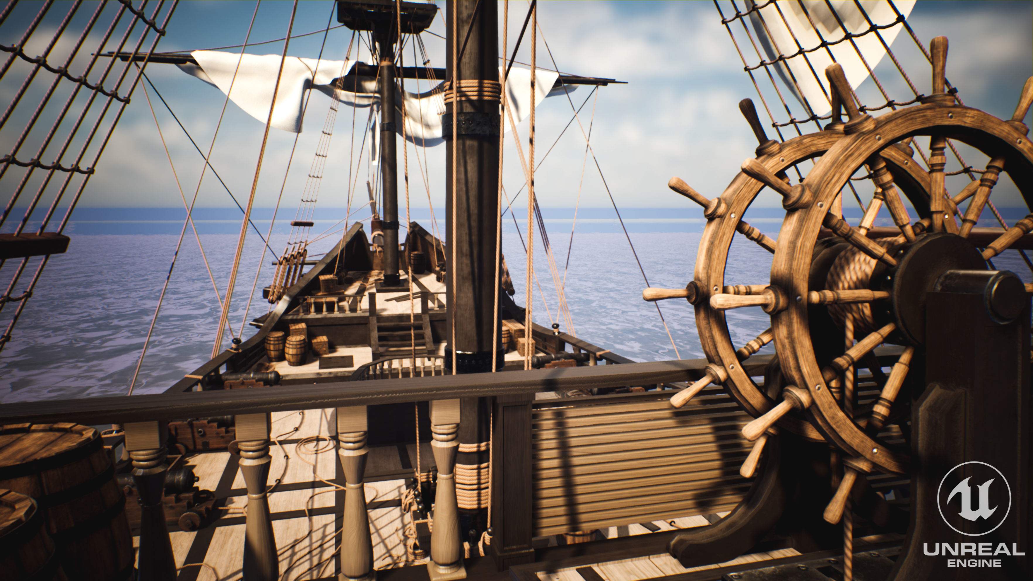 Galeon Ship low-poly Game-ready Low-poly 3D model_14