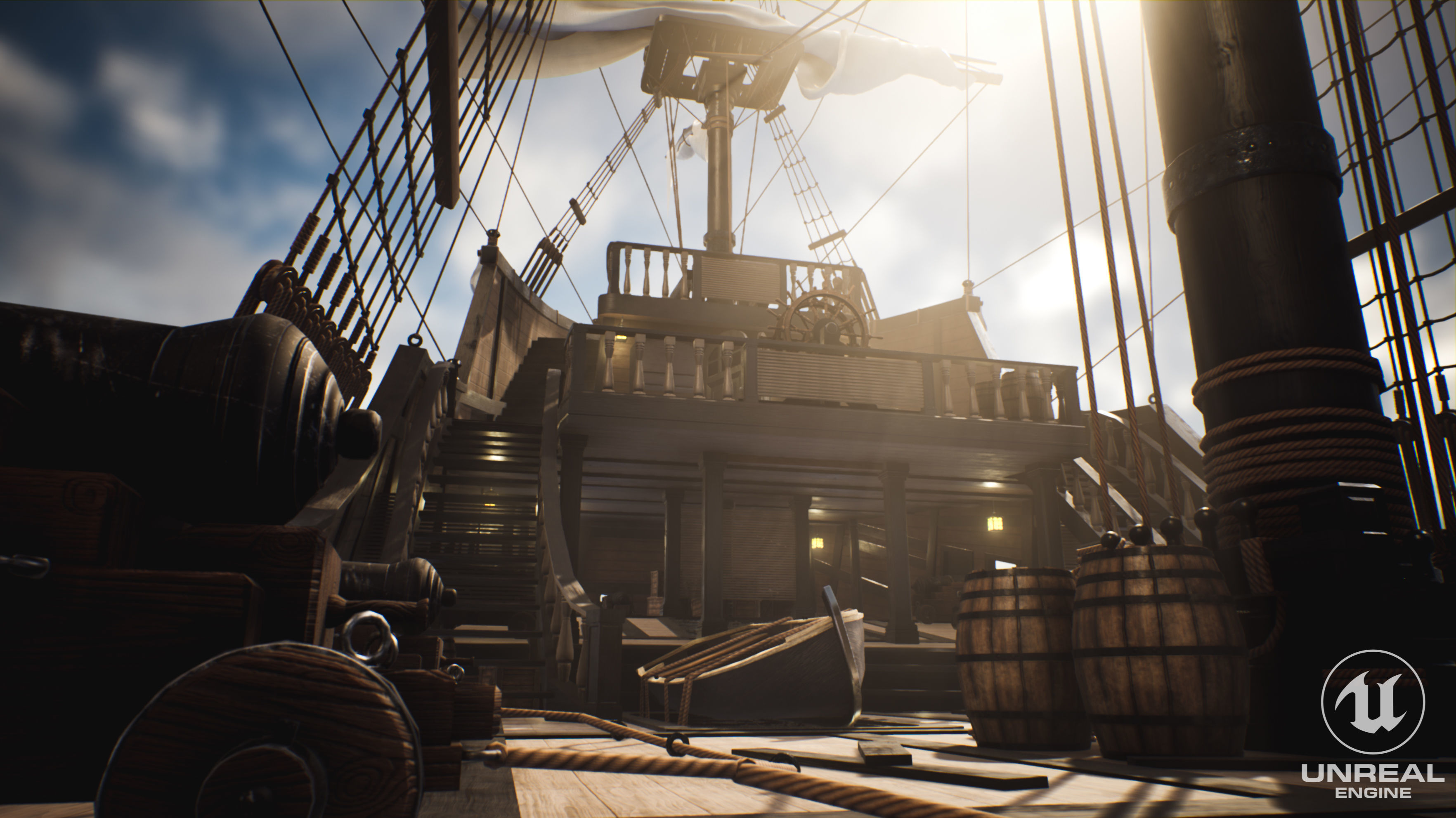 Galeon Ship low-poly Game-ready Low-poly 3D model_15