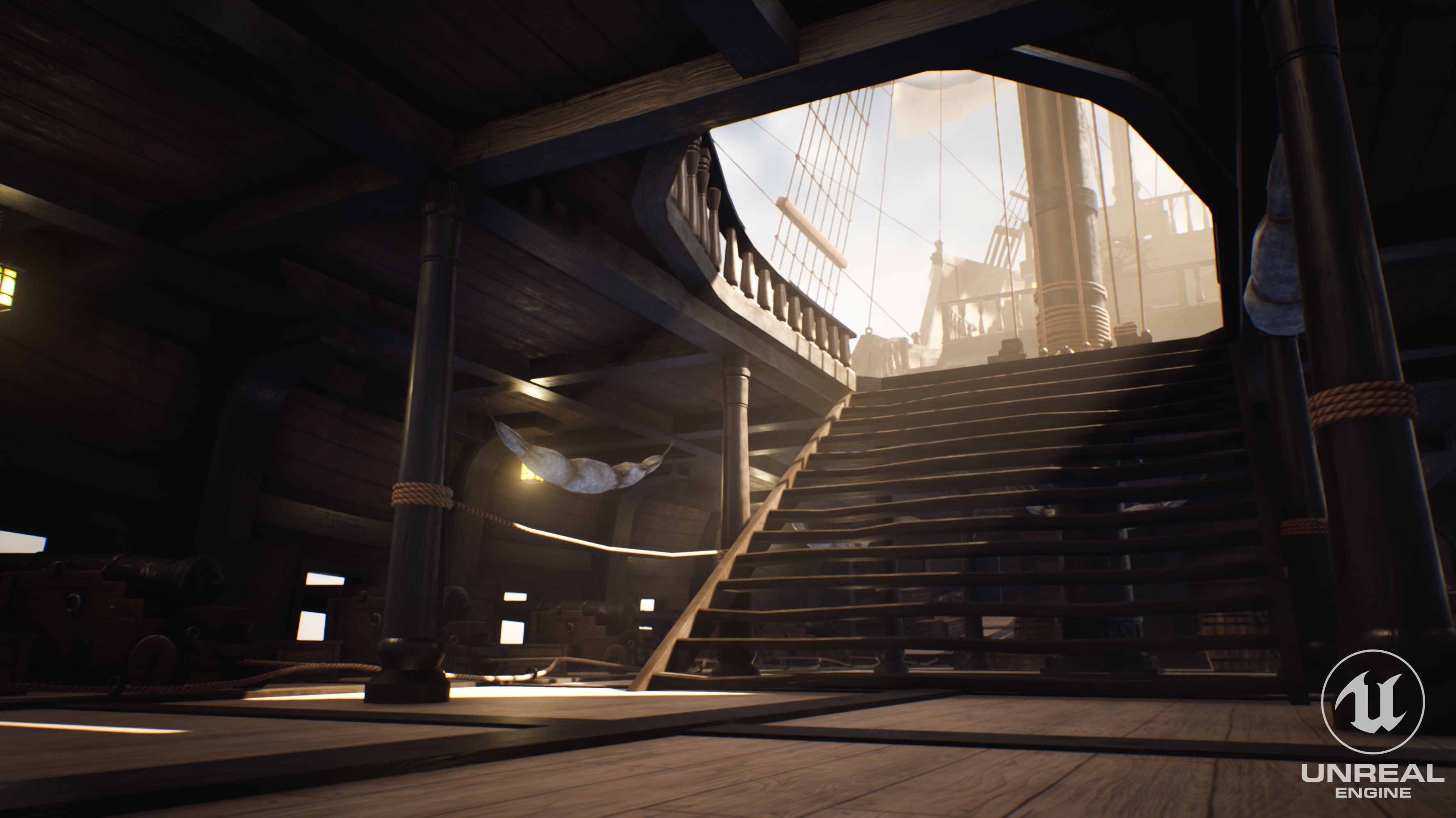 Galeon Ship low-poly Game-ready Low-poly 3D model_4