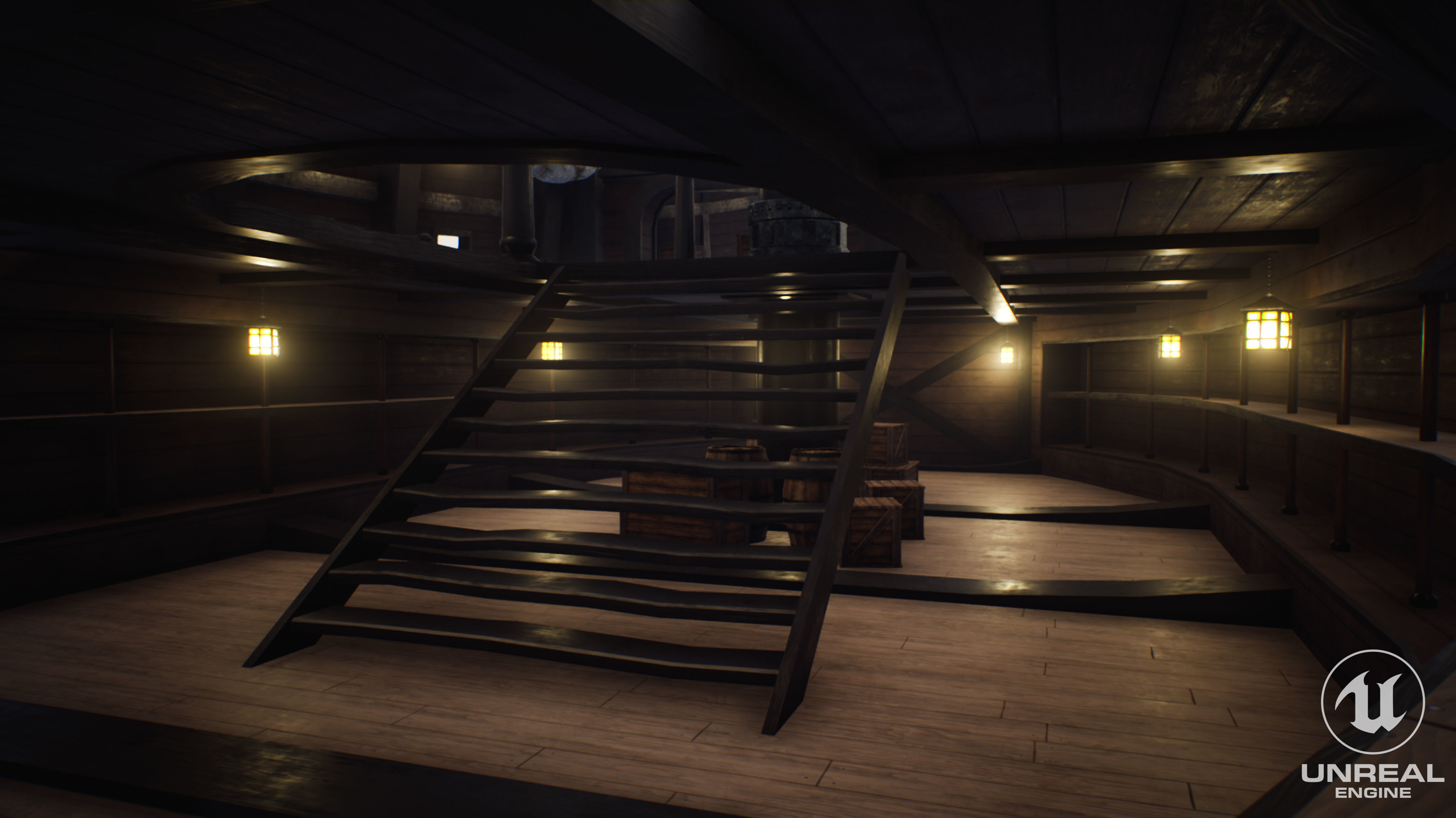 Galeon Ship low-poly Game-ready Low-poly 3D model_6