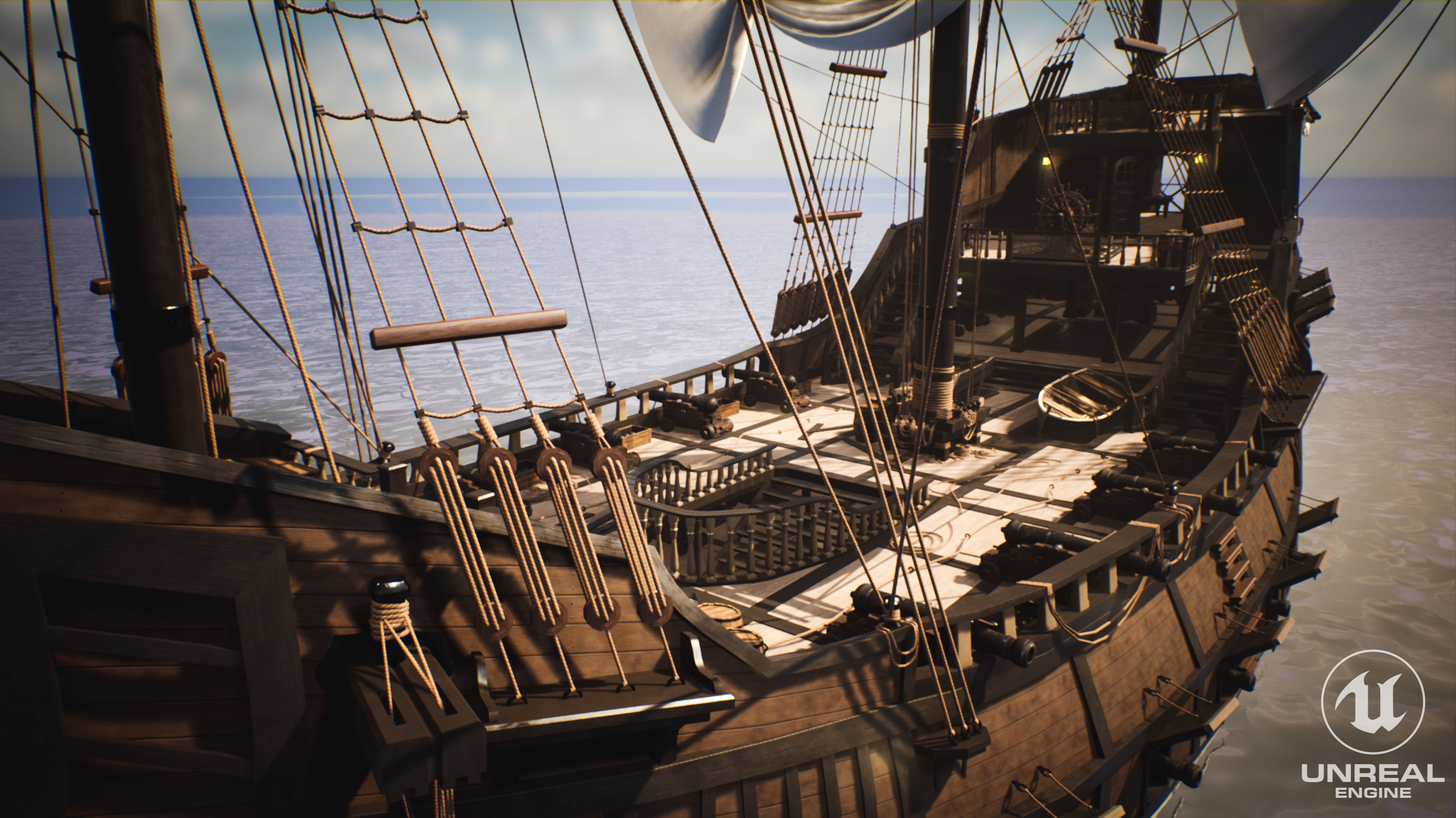 Galeon Ship low-poly Game-ready Low-poly 3D model_16