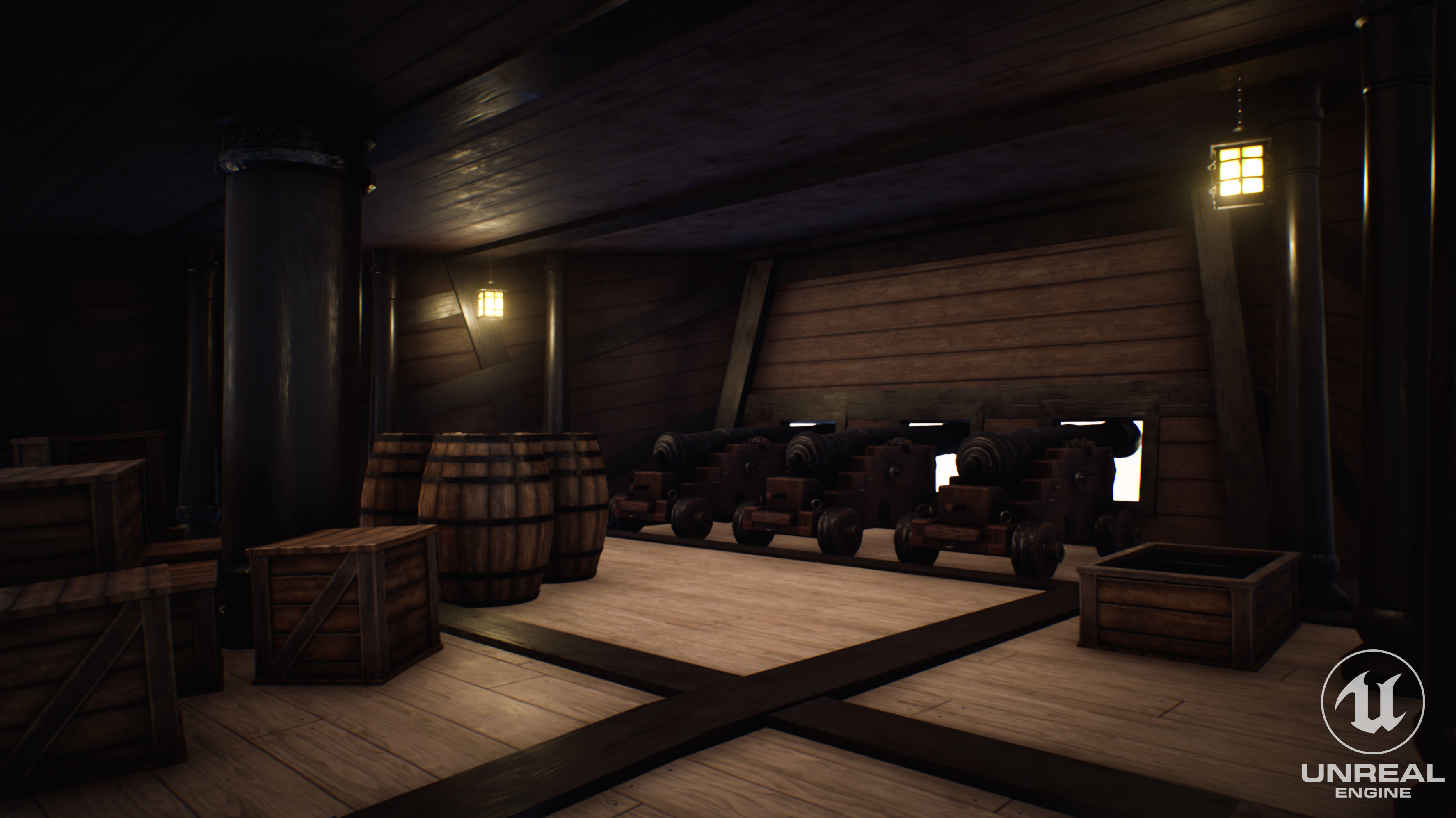 Galeon Ship low-poly Game-ready Low-poly 3D model_8