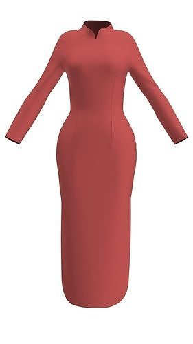 Chinese dress Marvelous designer Traditional clothes 3D model