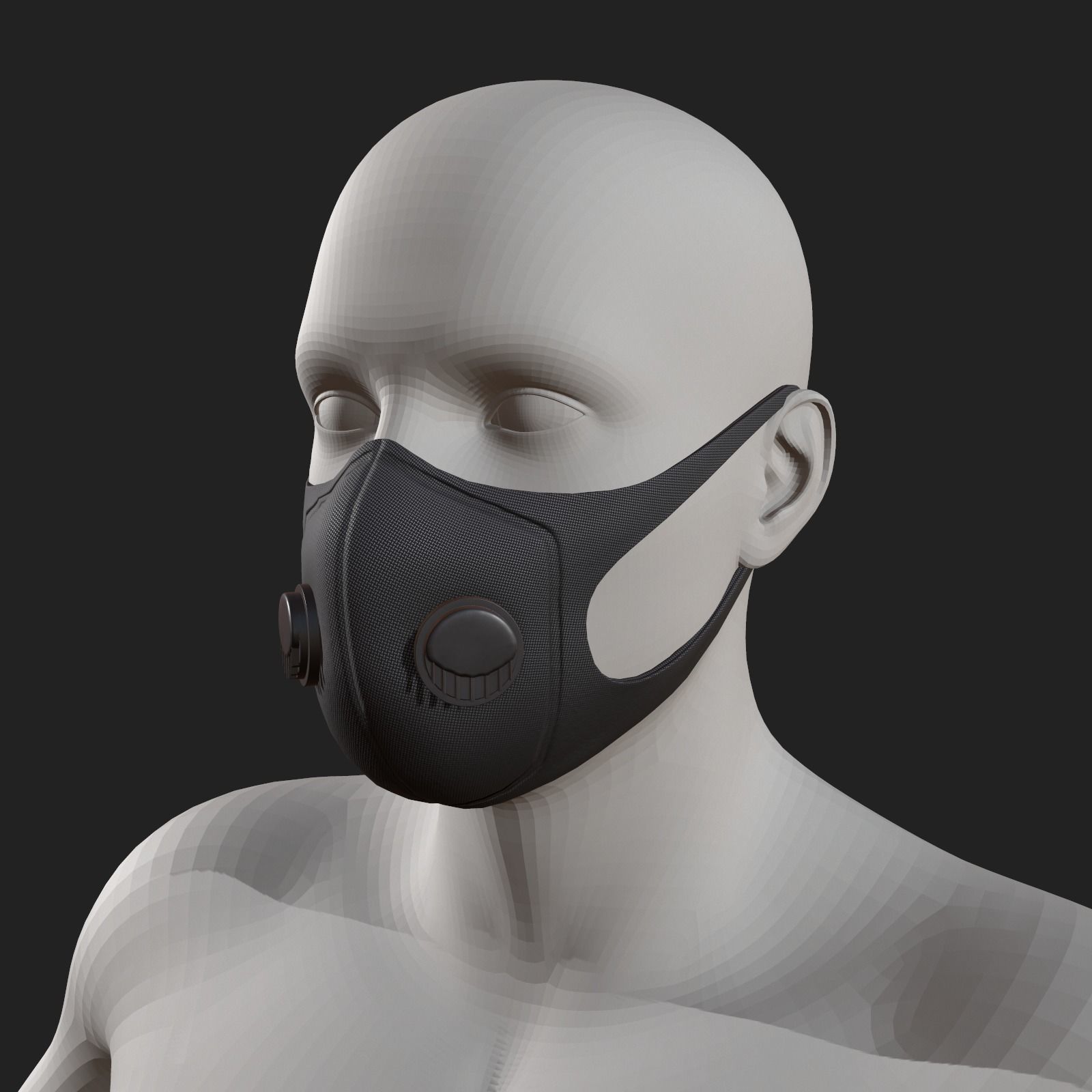Gas mask helmet resperator helmet scifi fantasy Low-poly 3D model_6