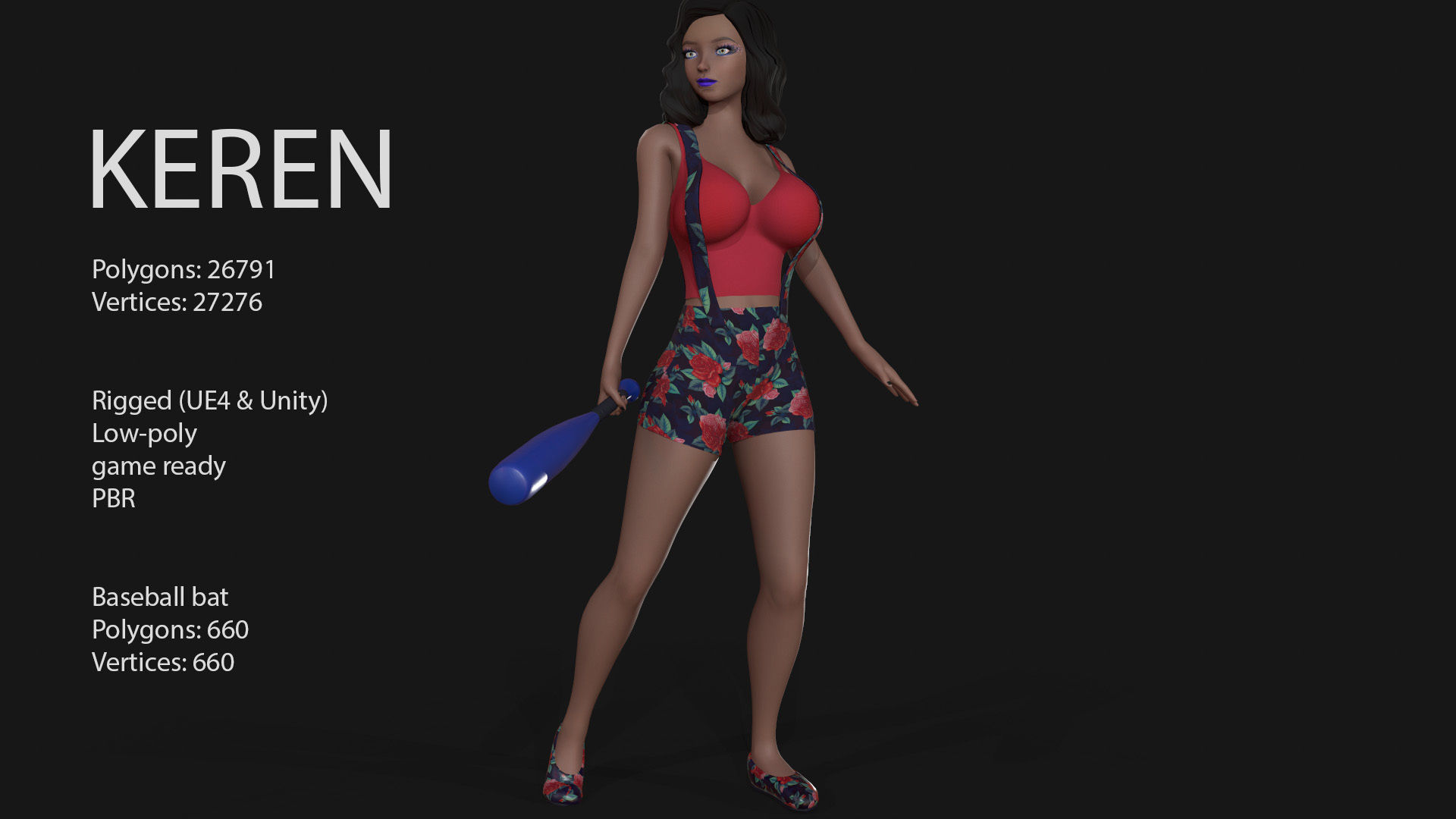 Keren Style III GIRL Low-poly 3D model_6